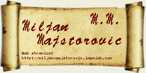 Miljan Majstorović vizit kartica